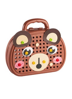 Y&D Tool Kit Box for Kids Children Screw and Drill Puzzle Toy set Creative DIY Building Puzzle Toy with Drill & Screw Driver Tool for Toddlers Boys Girls 203PCS (Bromn)  - Image 1