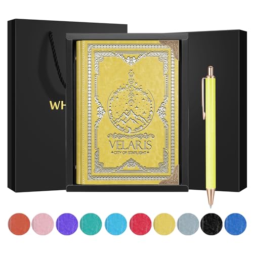 WHLBHG Velaris City of Starlight A5 Size Lined Journal Acotar Velaris Gift Acotar Journal Bookworm Gift Bookish Journal Reading Journals for Book Lovers ,1 Pack (Yellow),(VELARIS -Yellow) - Image 1