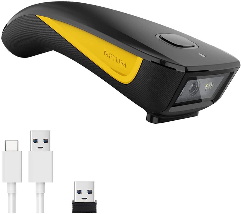 NETUM C750 2D QR Code Scanner, Mini Barcode Scanner Bluetooth Compatible, Small Portable USB 1D 2D Bar Code Scanner for Inventory, 2.4G Cordless Image Reader for Tablet iPhone iPad Android iOS PC POS - Image 1