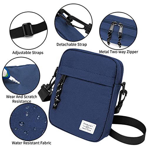 Vaupan Small Crossbody Bag Shoulder Bag For Men, Women Mini Messenger Bag Water Resistant Satchel Bag for Work Travel Business (Blue) - Image 5