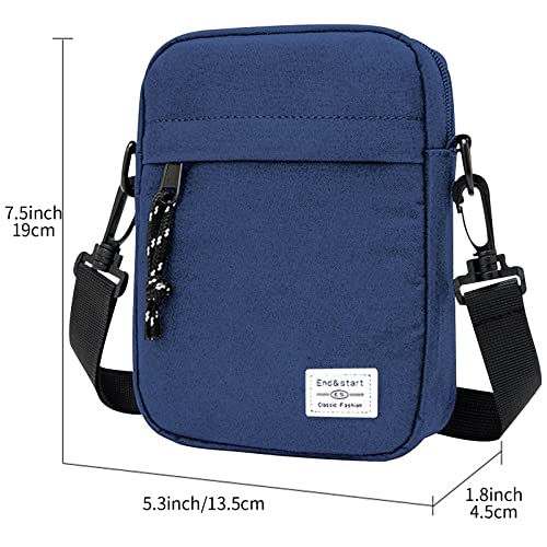 Vaupan Small Crossbody Bag Shoulder Bag For Men, Women Mini Messenger Bag Water Resistant Satchel Bag for Work Travel Business (Blue) - Image 2