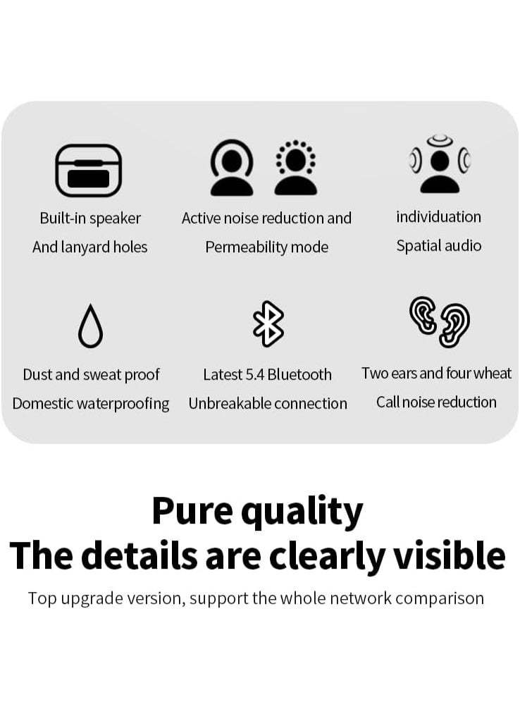 MUNTAQI A9 Pro Wireless Earbuds with 1.45" Color Touch Screen Charging Case – Bluetooth 5.3 Earphones with HiFi Stereo Sound, Noise Cancellation, LED Display, Long Battery Life & Touch Control Headset for Android iOS - Image 2