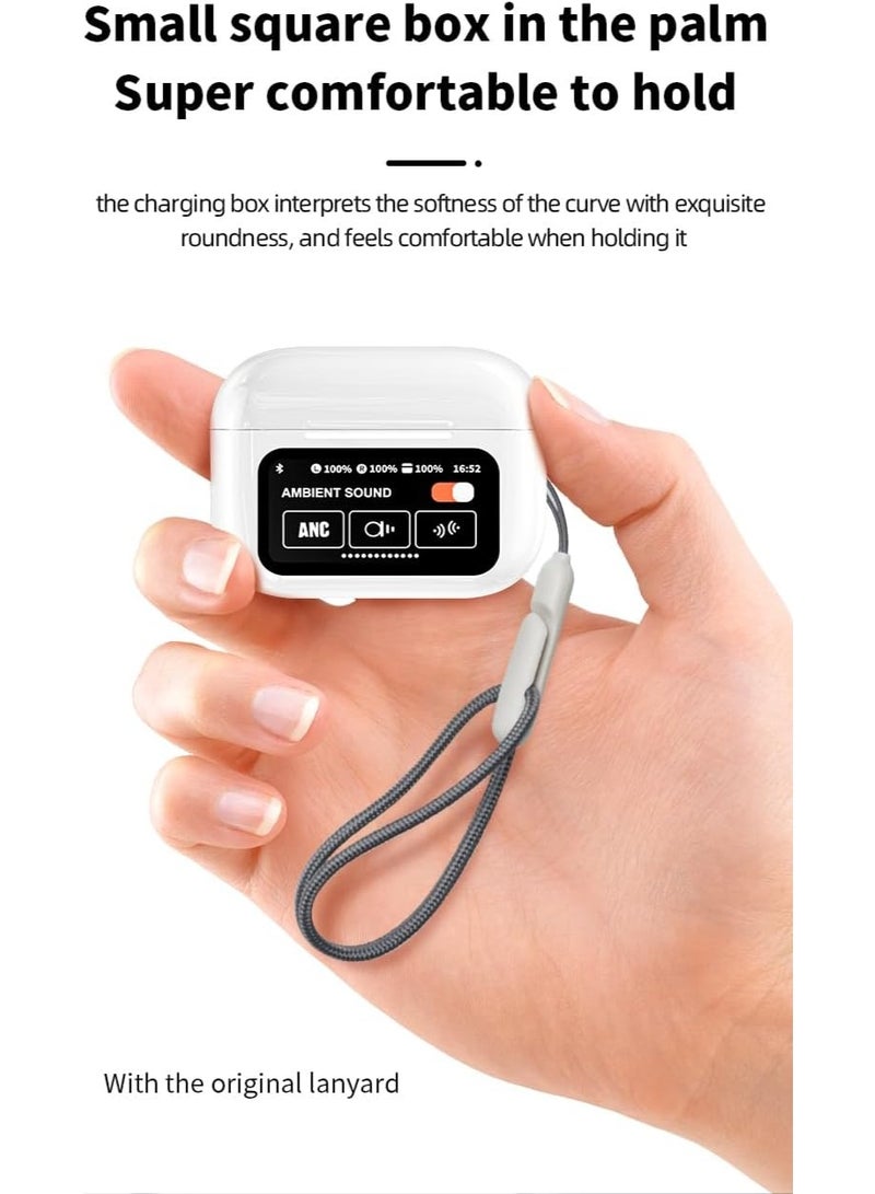 MUNTAQI A9 Pro Wireless Earbuds with 1.45" Color Touch Screen Charging Case – Bluetooth 5.3 Earphones with HiFi Stereo Sound, Noise Cancellation, LED Display, Long Battery Life & Touch Control Headset for Android iOS - Image 4