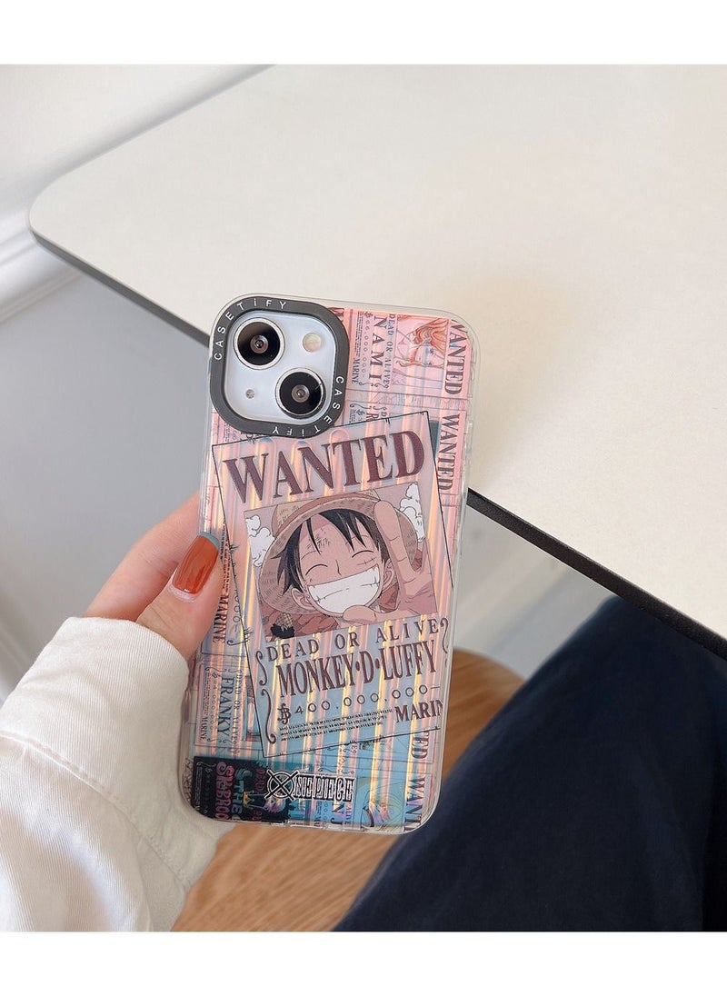 One Piece Luffy Wanted Laser iPhone 14 Pro Max 6.7 inch Case