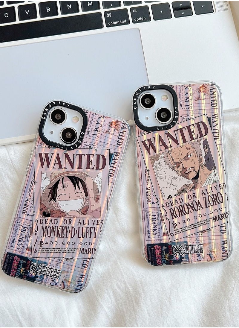 One Piece Luffy Wanted Laser iPhone 14 Pro Max 6.7 inch Case