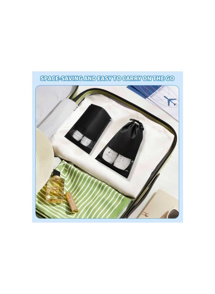 12-Piece  Large Shoe Bags for Travel – 32x44cm Dustproof Drawstring Bags with Transparent Window –  Portable Shoe Bag , Portable Shoe Storage for Men and Women - Image 3