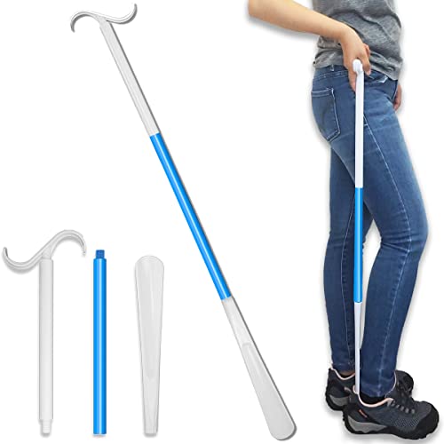 355 Inch Long Handled Shoe Horn Dressing Stick Sock Remover Aid Helper Versatile Adjustable Dressing Aid for Shoes Socks Shirts Pants Long Shoe Horn Shoe Horn Long Handle for Seniors