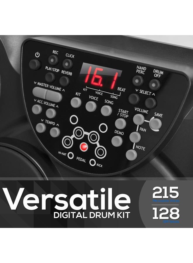 Pyle Portable, Tabletop Set Machine, Electric Drum Pads,LED Display, Mac & PC, Black (PTED01) - Image 2