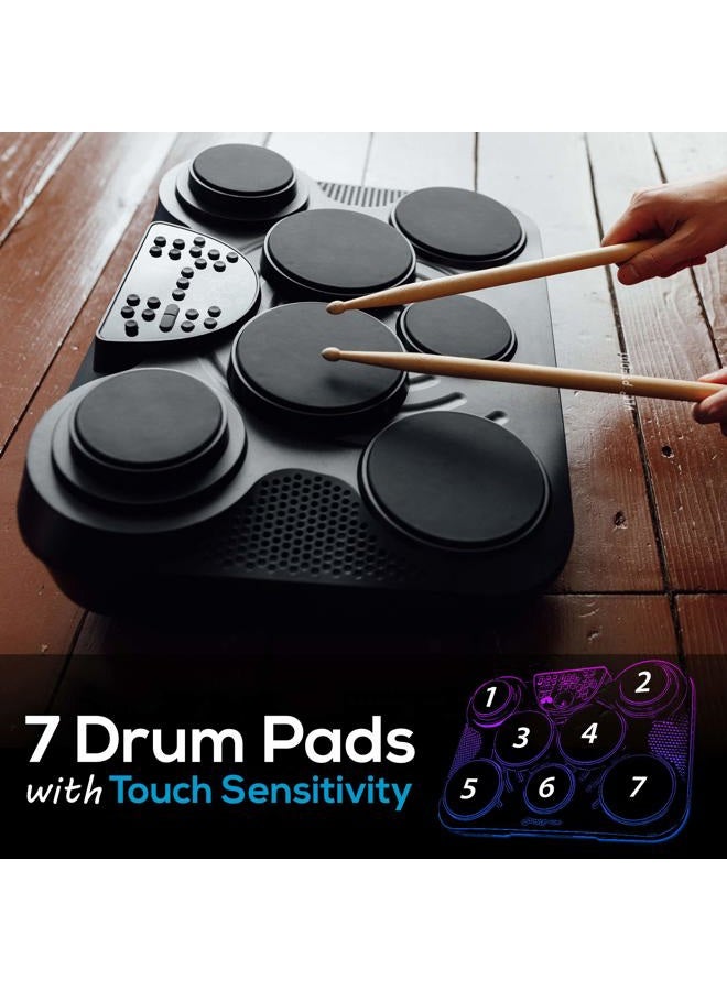 Pyle Portable, Tabletop Set Machine, Electric Drum Pads,LED Display, Mac & PC, Black (PTED01) - Image 5