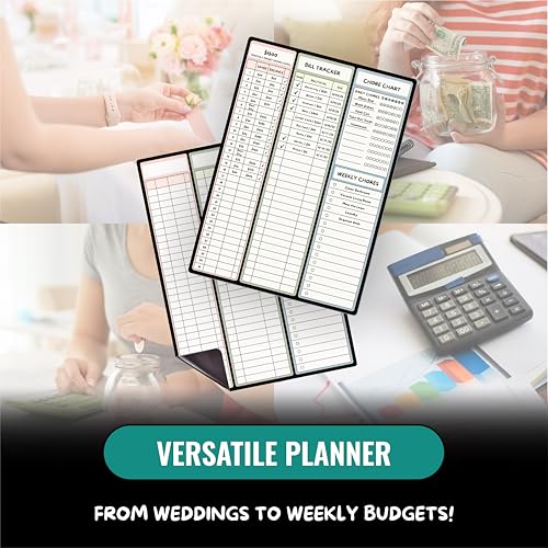 Sunsella Magnetic Dry Erase Budget Planner and Bill Organizer | 10" x 14" Whiteboard Calendar for Wall or Fridge | Monthly Bill Tracker, Chore Chart, and Family Organizer | Dry Erasable Markers Included - Image 5