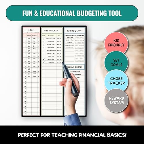 Sunsella Magnetic Dry Erase Budget Planner and Bill Organizer | 10" x 14" Whiteboard Calendar for Wall or Fridge | Monthly Bill Tracker, Chore Chart, and Family Organizer | Dry Erasable Markers Included - Image 4