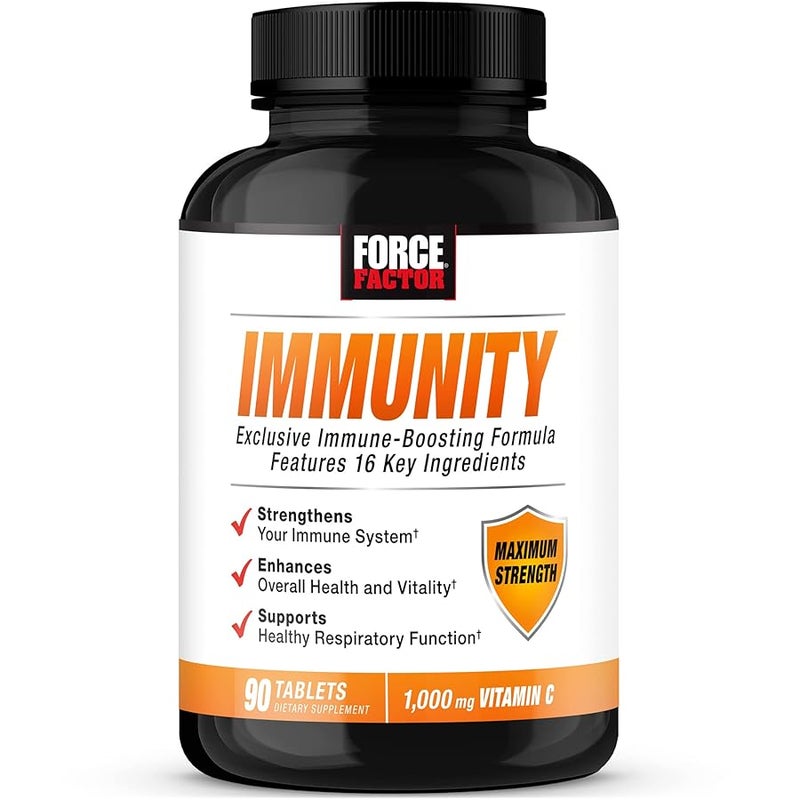 Force FactorImmunity Immune Support Booster with Elderberry and 1000mg of Vitamin C Plus Vitamin D Zinc Probiotics Quercetin Antioxidants and Echinacea for Immune Health Defense 90 Tablets