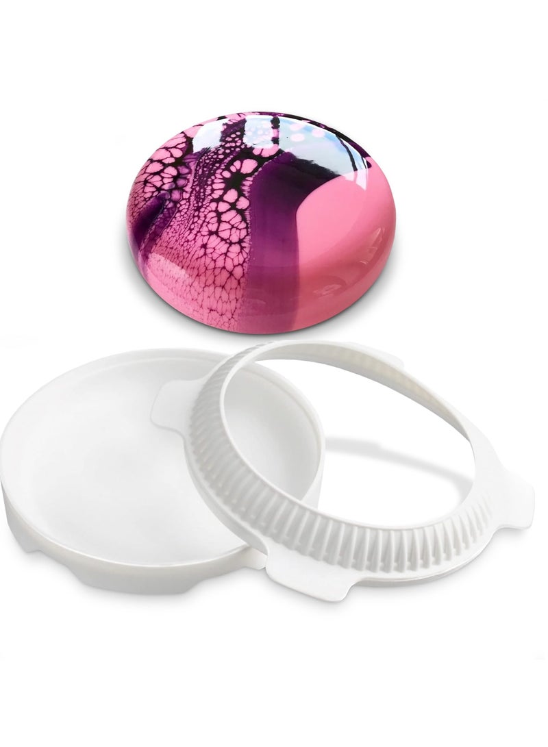 SOLARAE 3D Silicone Cake Molds for Baking - Silicone Baking Mold Round Cake Pans Brownie Pan with Lid Cake Mold - Mini Cheesecake Molds Non Stick Baking Pan Set Cake Mousse Circle Chocolate Molds - Image 1