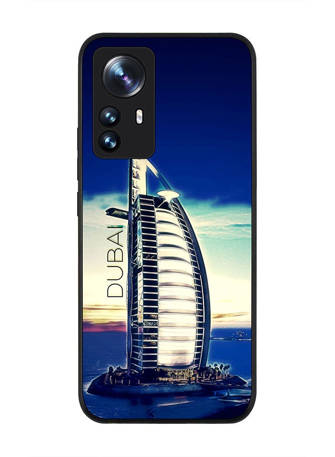 Stylizedd Rugged Black edge case for Xiaomi 12 / Xiaomi 12X Slim fit Soft Case Flexible Rubber Edges Anti Drop TPU Gel Thin Cover - Burj Al Arab - Dubai - Image 1