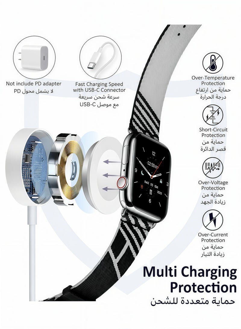 Flyview Applicable to Apple Watch Charger USB C Magnetic Fast iWatch Charger Portable Compatible with iWatch Ultra/Series 11/10/9/8/7/6/SE/SE2/5/4/3/2/1（1M） - Image 4