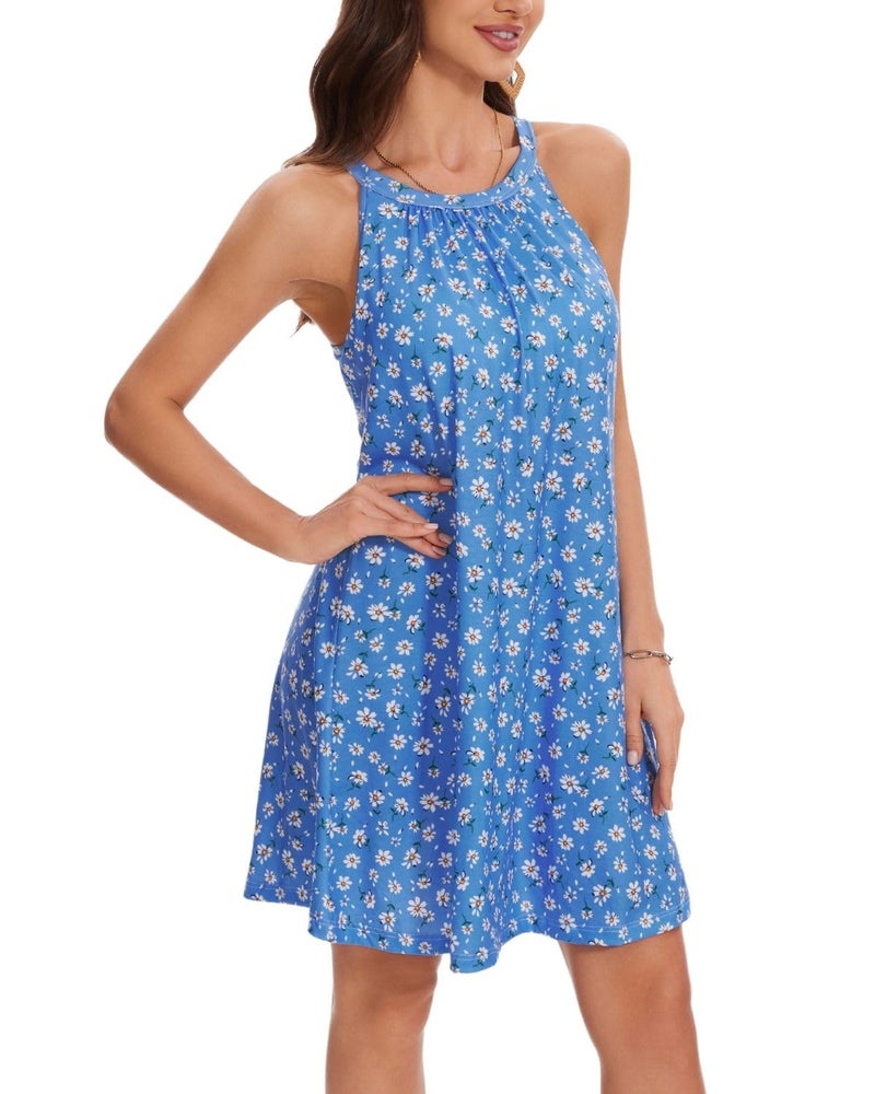 ANYFITTING Vacation Dresses for Women 2026 Loose Fit Tank Floral Hide Tummy Bulge Sundress - Image 5