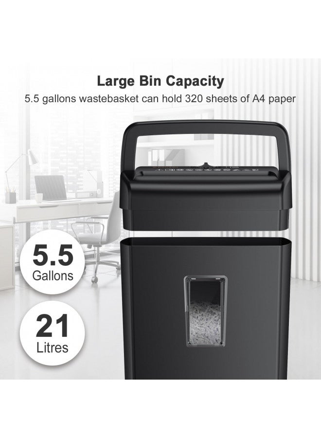Bonsaii 10-Sheet Cross Cut Paper Shredder, 5.5 Gal Home Office Heavy Duty Shredder for Credit Card, Staple, Clip with Transparent Window(C209-D) - Image 3