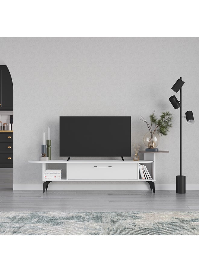 Mourah Home - Ada Tv Stand Up To 60 Inches With Storage - White/Light Mocha - 2 Years Warranty - Image 1
