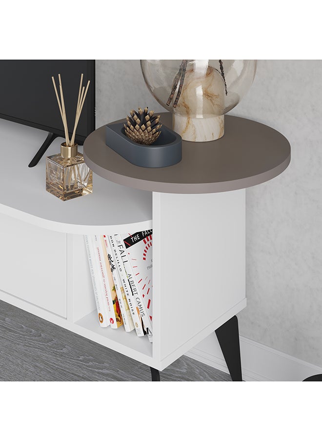 Mourah Home - Ada Tv Stand Up To 60 Inches With Storage - White/Light Mocha - 2 Years Warranty - Image 1