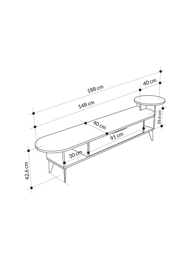 Mourah Home - Ada Tv Stand Up To 60 Inches With Storage - White/Light Mocha - 2 Years Warranty - Image 1