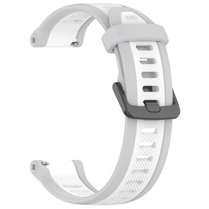 إيروريكس سوار ساعة Garmin Forerunner 265 22 مم من السيليكون المزخرف بلونين (أبيض + رمادي) - Image 2