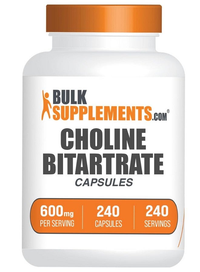 BulkSupplements.com Choline Bitartrate Capsules - Choline Supplements, as Choline L-Bitartrate - Choline 600mg, 2 Capsules per Serving, 240 Capsules (Pack of 1)