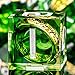 ORIFANTOU Magic Golden Ring DND Dice Set with Case Green Resin Sharp Edge D and D Dice for use with DD Tabletop Games Lord Handmade Polyhedral Dice Set D20 D12 D10 D8 D6 D4 - Image 2