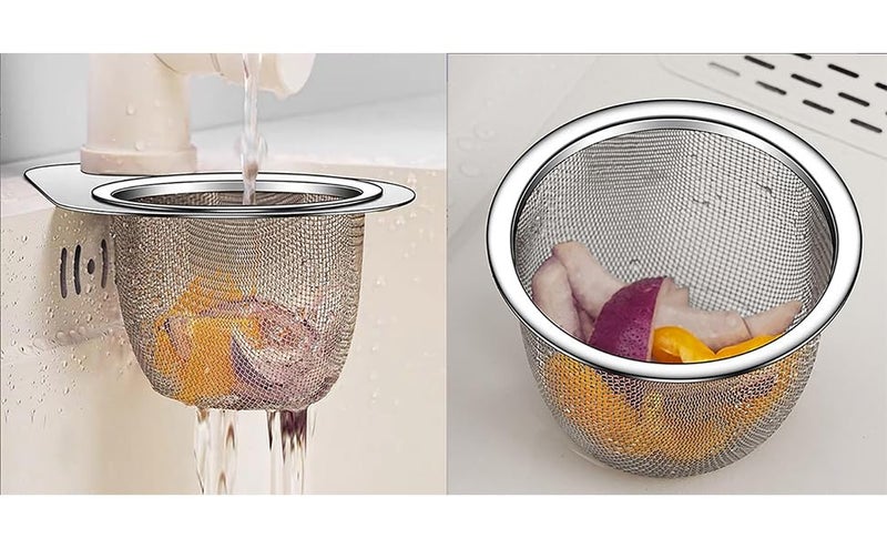 MosQuick® Stainless Steel Kitchen Sink Drain Basket Premium Round Big Size Kitchen Sink Drain Filter Food Waste Kitchen dustbin Sink Drainer Holder Detachable Sink Strainer Basket Easy to Clean - Image 5