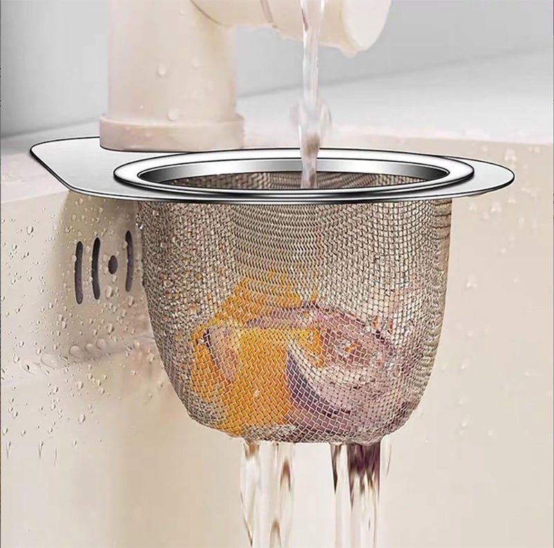 MosQuick® Stainless Steel Kitchen Sink Drain Basket Premium Round Big Size Kitchen Sink Drain Filter Food Waste Kitchen dustbin Sink Drainer Holder Detachable Sink Strainer Basket Easy to Clean - Image 4