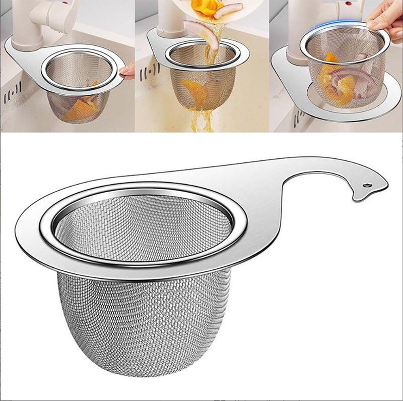 MosQuick® Stainless Steel Kitchen Sink Drain Basket Premium Round Big Size Kitchen Sink Drain Filter Food Waste Kitchen dustbin Sink Drainer Holder Detachable Sink Strainer Basket Easy to Clean - Image 3