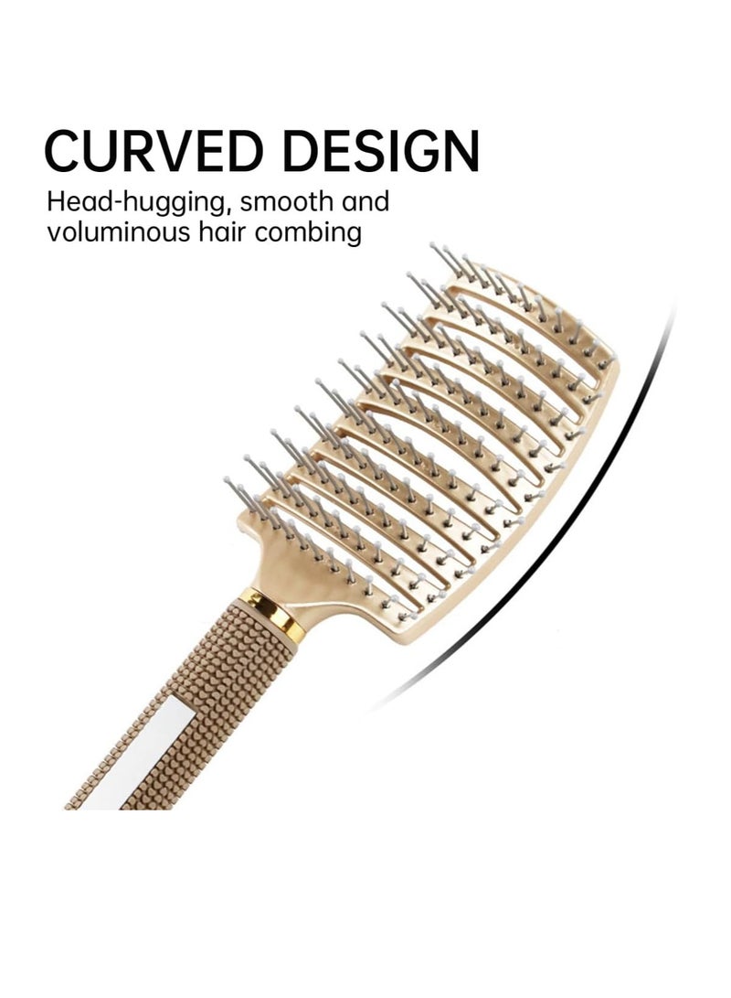 ECVV فرشاة شعر منحنية بفتحات تهوية من ECVV لتجفيف الشعر، فرشاة فك تشابك الشعر سريع الجفاف، أداة تصفيف الشعر المبلل للشعر الطويل الكثيف المجعد، للنساء/الرجال - Image 4