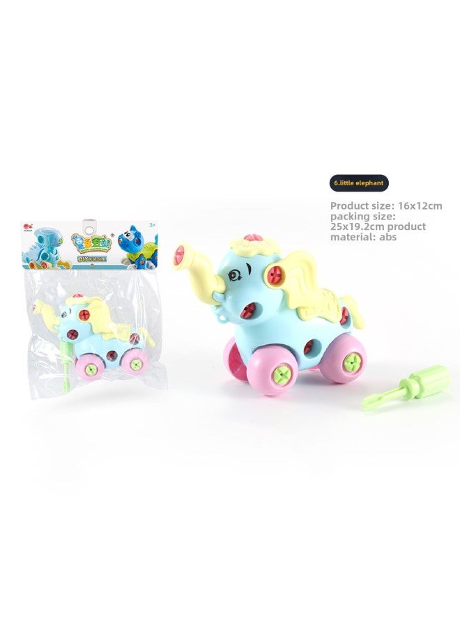 DIY Children's Dinosaur Assembled Toys Screw Disassembly Excavator Boys And Girls Baby Intelligence Development 1-3-6 Years Old-Color:【little Elephant】  - Image 1