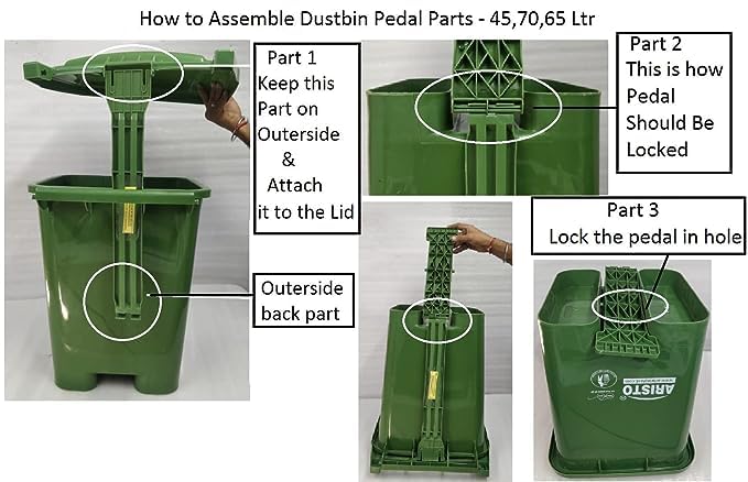 ARISTO Plastic StepOn Pedal Garbage Waste Dustbins 45 Ltr BlueBlue Combo - Image 5