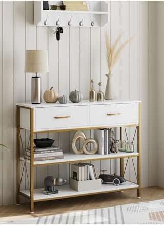 Console Table With Drawers Sofa Table White/Gold 100X30X81 Cm - pzsku/ZB697DA7821B421245749Z/45/_/1702016087/c238c8da-0893-44c6-8bb7-f5a6f4514f06