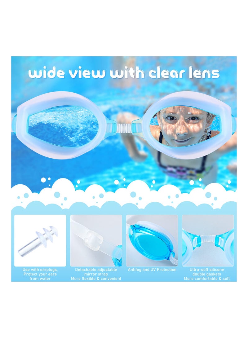 Excefore 5 Pack Arm Floaties with Anti Fog Adjustable Kid's Swimming Goggles PVC Inflatable Arm Float Rings Arm Bands Toddler Children Swimming Gear Arm Swimming Ring - Image 2