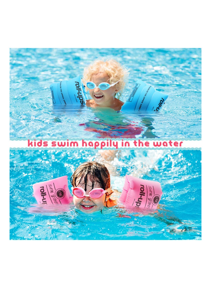 Excefore 5 Pack Arm Floaties with Anti Fog Adjustable Kid's Swimming Goggles PVC Inflatable Arm Float Rings Arm Bands Toddler Children Swimming Gear Arm Swimming Ring - Image 4