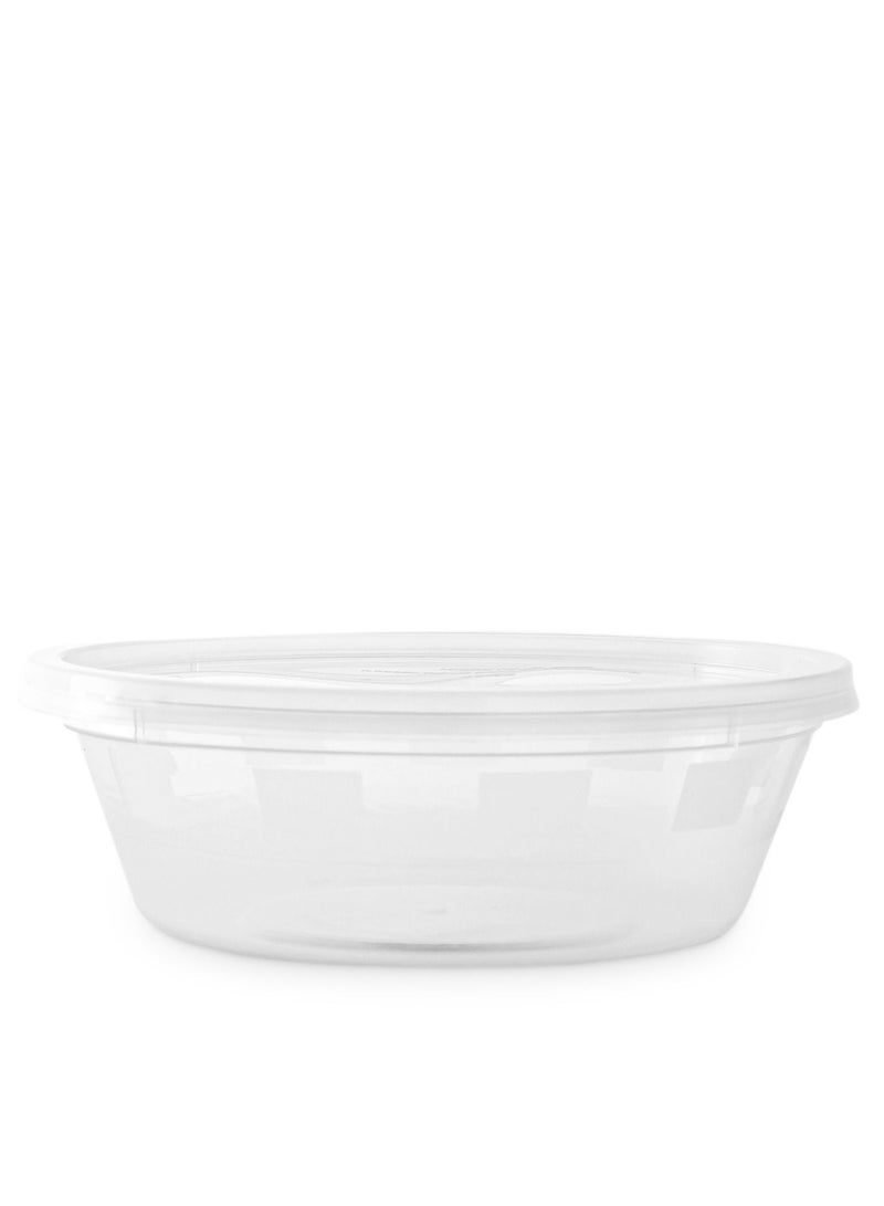 250cc Disposable Round Microwave Container with Lid Lunch Box Storage Take Away Clear  - Image 1