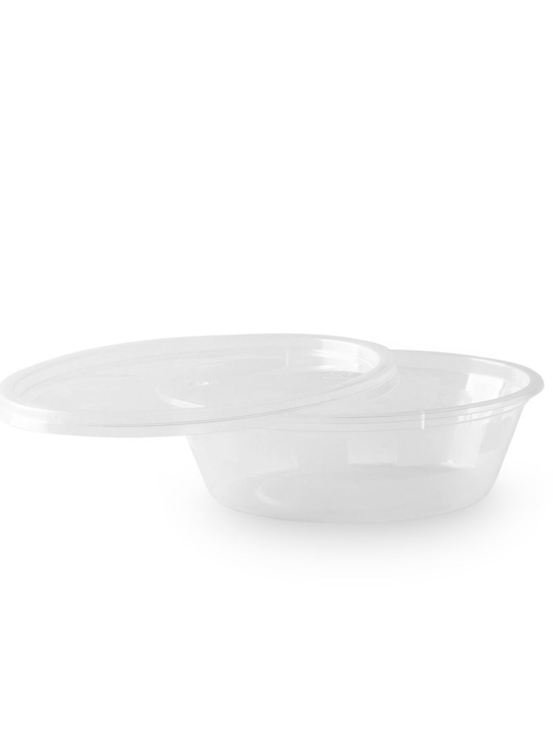 250cc Disposable Round Microwave Container with Lid Lunch Box Storage Take Away Clear  - Image 2