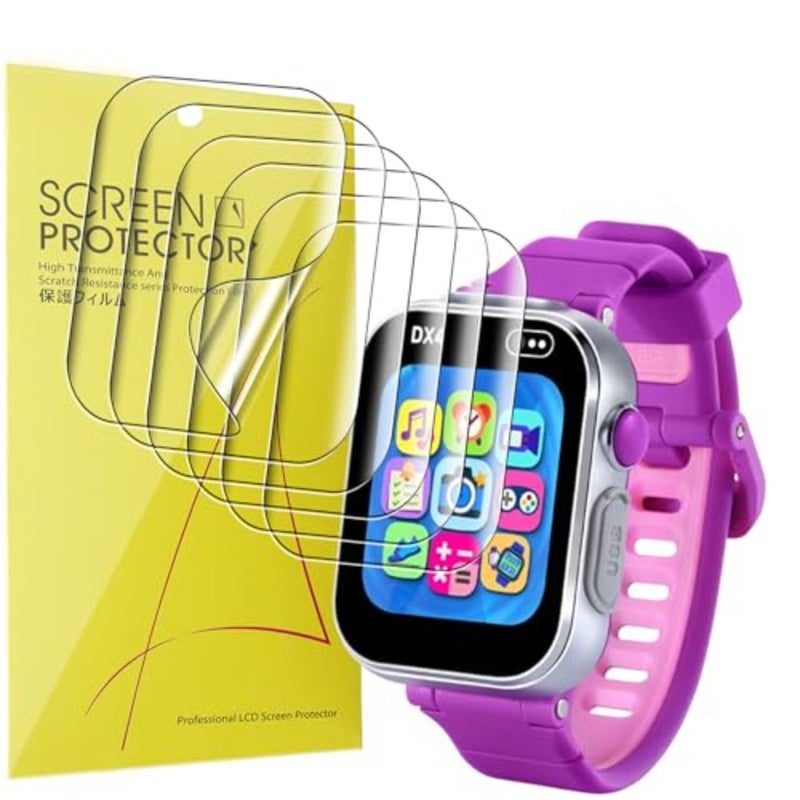 Compatible with VTech DX4 Smartwatch Screen Protector, Full Coverage TPU Clear Film Compatible with VTech KidiZoom Smartwatch DX4 TPU-6 Pack - Image 1