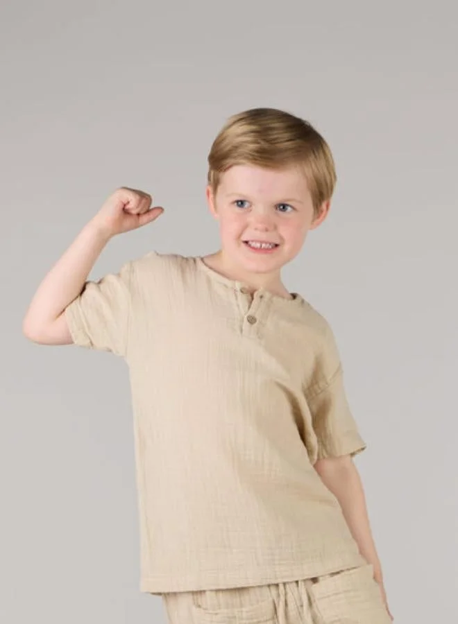 Just Nature Relaxed Fit T-Shirt with Coconut Buttons