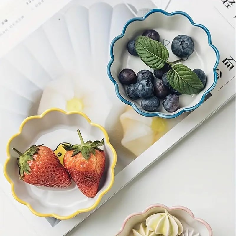 pepplo Ceramic Bowls For Sauce Seasoning Bowls Appetizer Plates Suitable For Restaurant Dessert Bowls Dipping Bowls Cute Cartoon Printed And EyeCatching Color Bowls Household Random Pattern 6 Piece - Image 2