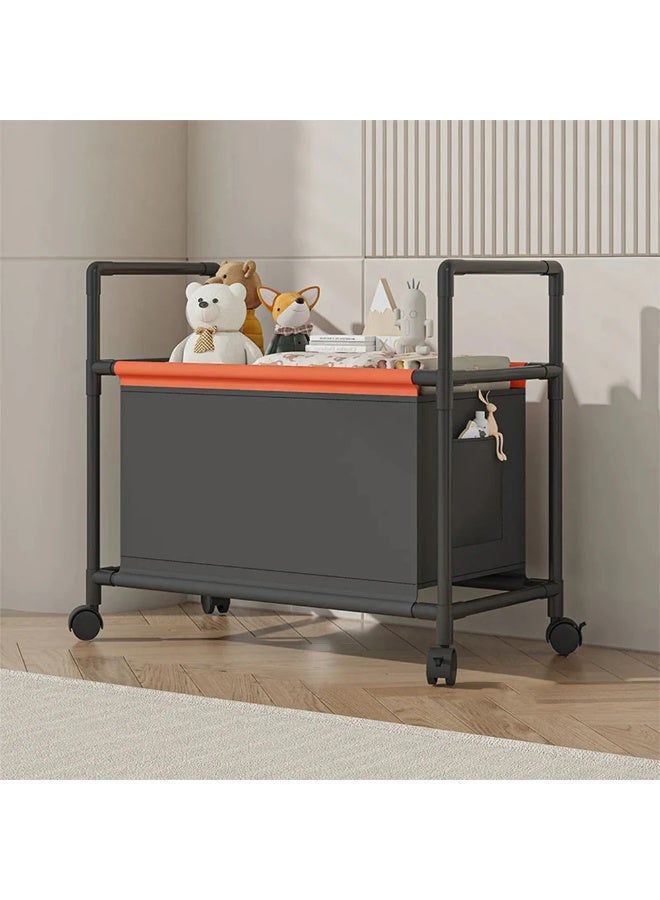 Large Capacity Mobile Laundry Basket with Wheels - Portable Organizer Container, Versatile Durable Plastic Storage Rack for Towels, Bathroom Supplies, and Clothes, Space Saving Design - Image 2