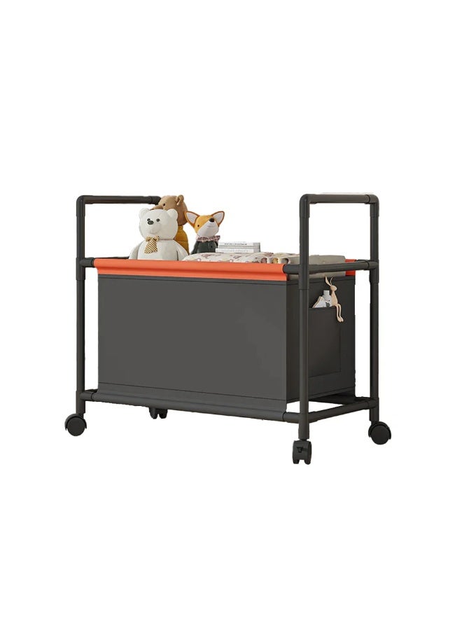 Large Capacity Mobile Laundry Basket with Wheels - Portable Organizer Container, Versatile Durable Plastic Storage Rack for Towels, Bathroom Supplies, and Clothes, Space Saving Design - Image 1