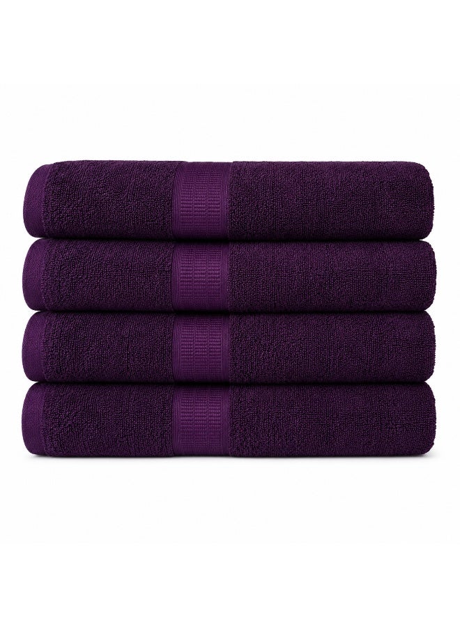 Bliss Casa Bath Towels (4 Pack, 70 x 140 cm) - 650 GSM Bathroom Towel Set - 100% Cotton 20/D Ring Spun Luxury Towels Set Highly Absorbent, Quick Dry and Soft Feel Bathroom Towels