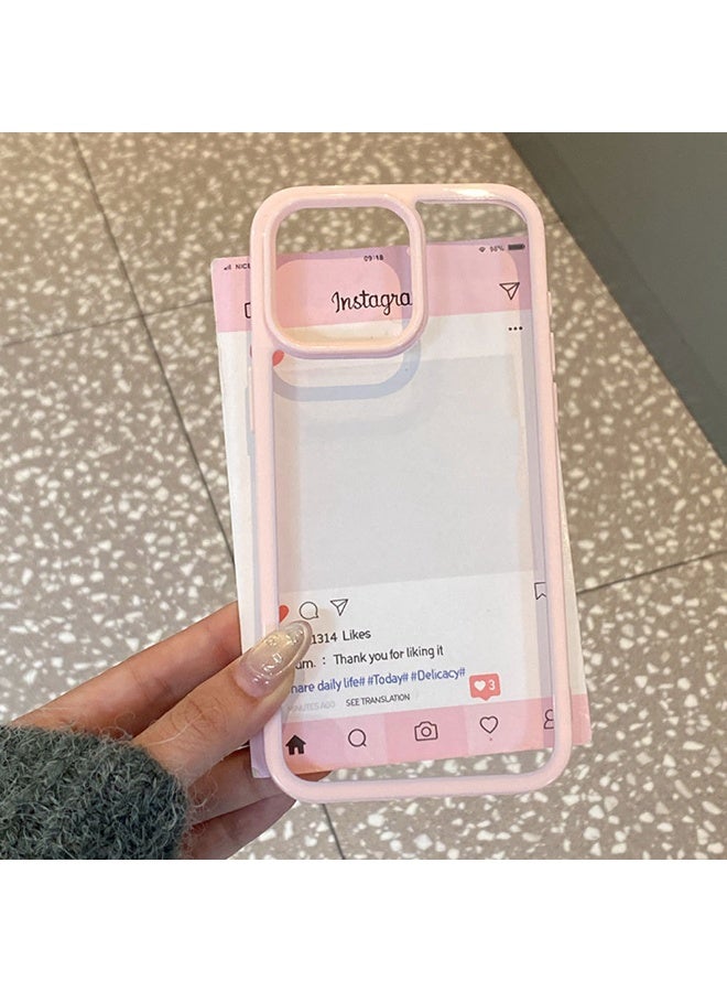 NIBEMINENT Solid Acrylic Protective TPU Case Cover For iPhone 15, Pink