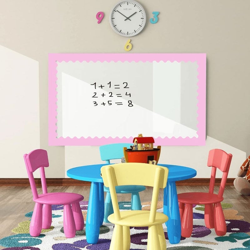 إطارات لوحة الإعلانات الوردية المموجة بتصميم الماكرون - 3 لفات - زخرفة مدرسية - Image 3