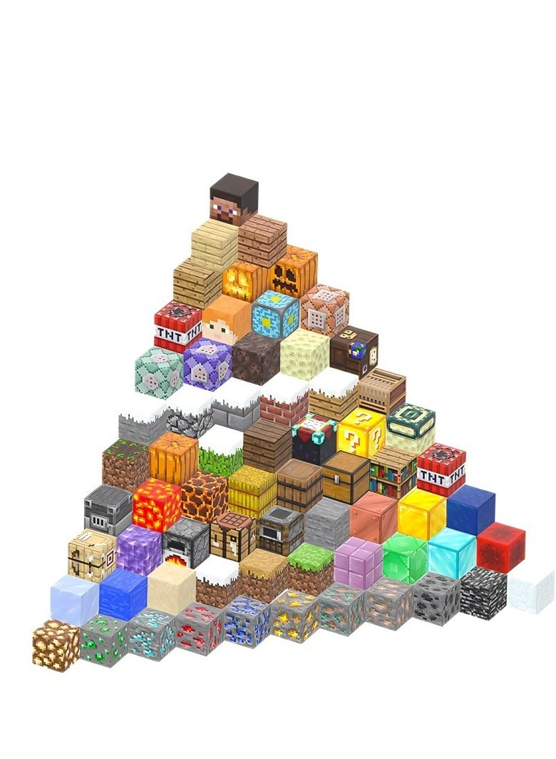 50 Pieces Magnetic Blocks-Build Mine Magnet Castle Set, Magnetic Tiles Cubes Building STEM Toys for Boys Girls Kids Toddler Toys for 3+ Years Old - Image 1