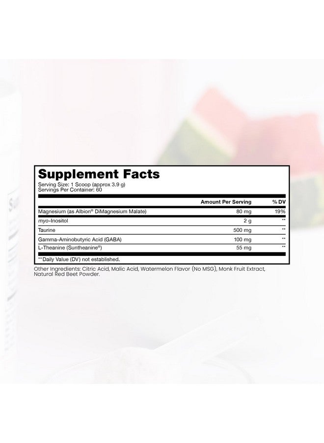 Pure Therapro Rx Just Relax -Watermelon 60 Servings | Supports: Relaxed Mood, Healthy Blood Pressure, Emotional Wellness | Myo-inositol; Di-Magnesium Malate, GABA, Taurine, & L-Theanine - Image 2