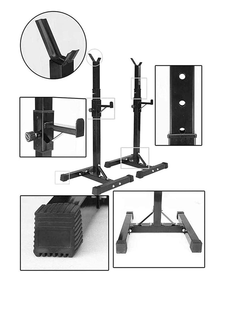 الكوتش حامل دمبل القرفصاء للأثقال الطويلة  ارتفاع قياسي قرفصاء ثقيل قابل للتعديل من 105 إلى 160 سم  يمكن حمل 150 كجم - Image 4