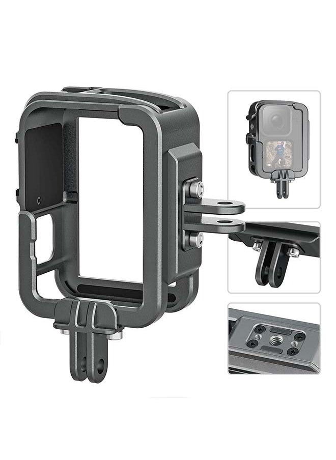 TELESIN - TELESIN Vertical Aluminum Cage Protective Case Frame Housing for GoPro Hero 12 11 10 9 Black, Fits Go Pro with ND CPL Lens Filter Max Lens on Camera, with Cold Shoe Connect to Video Light Microphone - Image 1